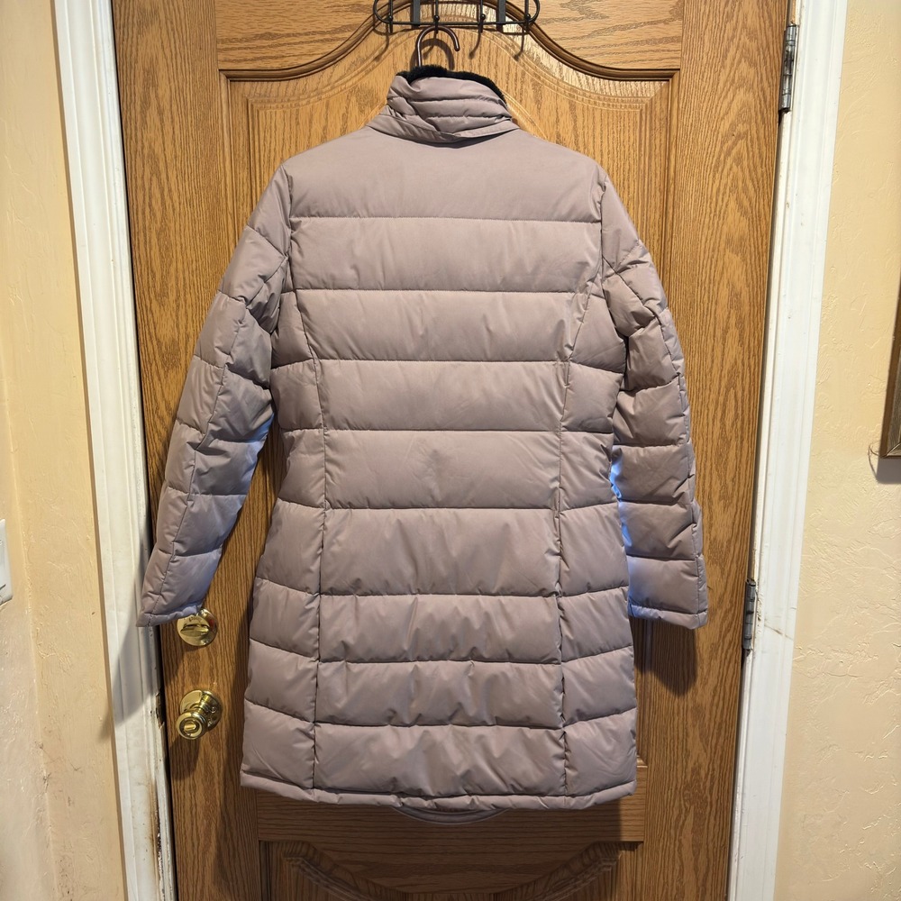 Andrew Marc Womens Stretch Puffer Coat‎ Black Faux Fur Trimmed Collar Medium - Picture 2 of 13